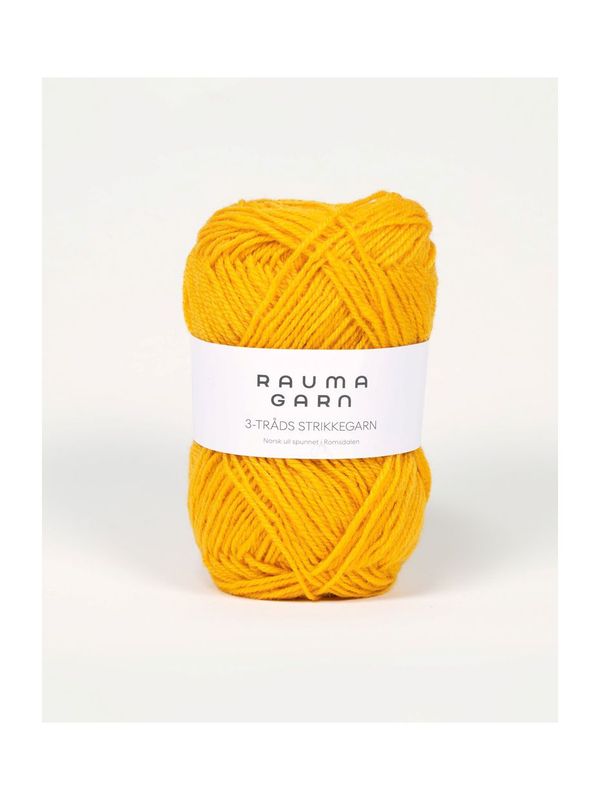 3-Tråds Strikkegarn 131 Mørk gul